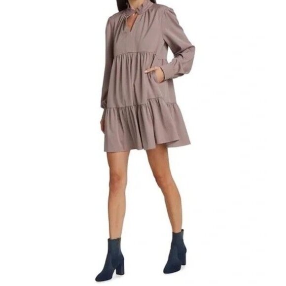 Pinch Dresses & Skirts - Pinch Womens Blush Pink Ruffled Long Sleeve Peasant Dress Top Size M